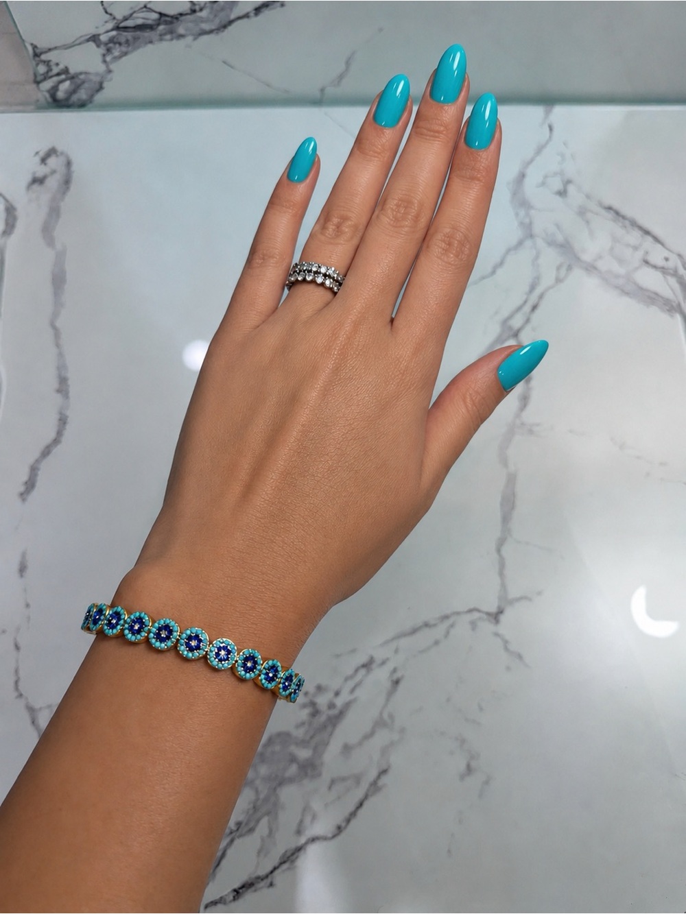 Coastal Luxe Bohemian Hand Beaded Turquoise Bracelet | Beaded Jewelry | Boho